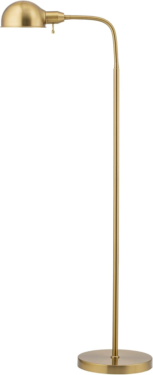 O'Bright Adjustable Floor Lamp with Flexible Gooseneck and Rotatable Shade, E26 Socket, 10-Inch Base - Ideal for Reading, Bedside, Living Room, Brushed Nickel