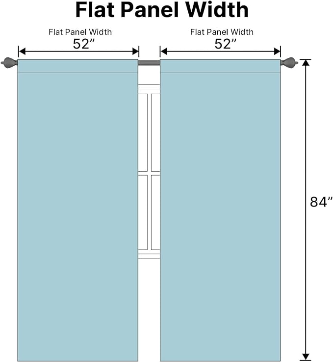 H.VERSAILTEX Blackout Curtains Thermal Insulated Window Treatment Panels Room Darkening Blackout Drapes for Living Room Back Tab/Rod Pocket Bedroom Draperies (2 Panels, Mineral Blue, 52 x 84 Inch)
