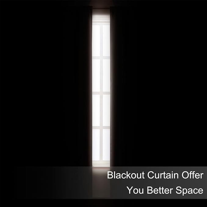 Brown Thermal Blackout Curtains/52 x 54 Inch/Set of 2 Panels Room Darkening Curtains for Bedroom