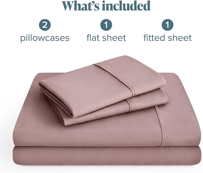 Bare Home Cal King Sheet Set - 1800 Ultra-Soft (California King, Mauve) | Deep Pockets 6 to 15 Inches, Breathable, Hypoallergenic, Hotel Luxury, Easy Fit, Soft, All-Season