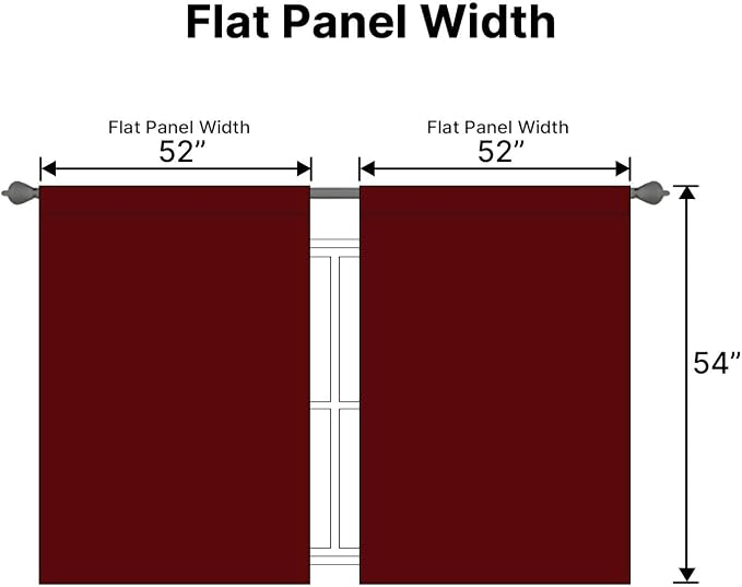 H.VERSAILTEX Christmas Blackout Curtains Thermal Insulated Window Treatment Panels Blackout Drapes for Living Room Back Tab/Rod Pocket Bedroom Draperies, 52 x 54 Inch, Burgundy Red, 2 Panels