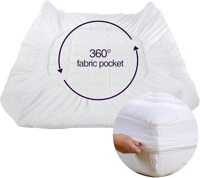 EASELAND Twin Size Mattress Pad Cotton Pillow Top Mattress Topper White | Single Cooling Mattress Cover Cotton Top,8-21" Deep Pocket Protector 39x75 Inches,Boxing Quilted & Machine Washable