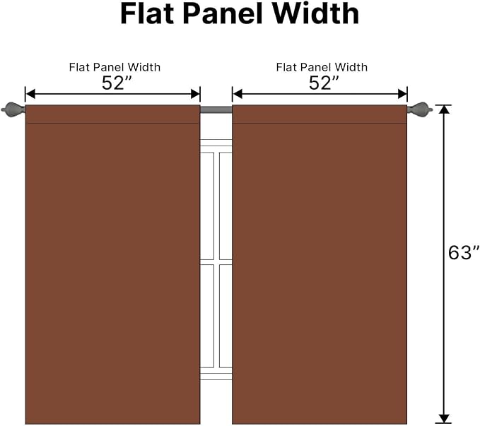 H.VERSAILTEX Blackout Curtains Thermal Insulated Window Treatment Panels Room Darkening Curtains for Bedroom Back Tab/Rod Pocket Small Window Curtains (2 Panels, Washed Spice, 52 x 63 Inch)