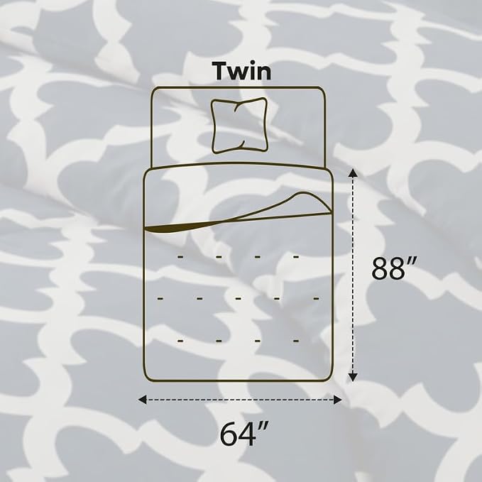 Utopia Bedding 2 Pc Twin Comforter Set, Printed Comforter, Navy | Comforter Set Includes Comforter (64x88) Inches, 1 Sham (20x26) Inches. Soft Microfiber Down Alternative, Machine Washable.