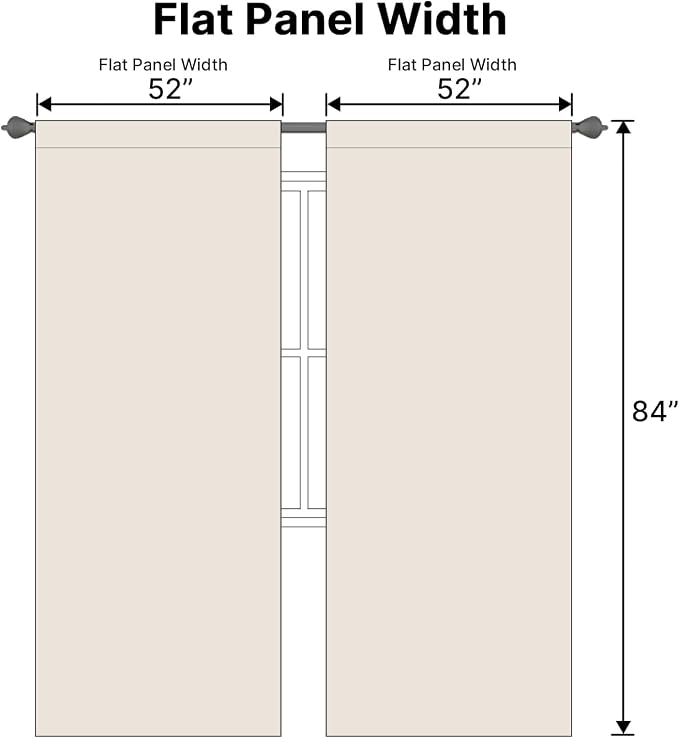 H.VERSAILTEX Blackout Curtains Thermal Insulated Window Treatment Panels Room Darkening Blackout Drapes for Living Room Back Tab/Rod Pocket Bedroom Draperies (2 Panels, Natural, 52 x 84 Inch)