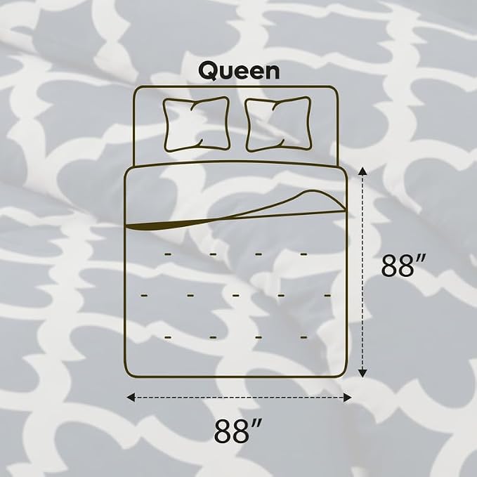 Utopia Bedding 3 Pc Queen Comforter Set, Printed Comforter, Navy | Comforter Set Includes Comforter (88x88) Inches, 2 Shams (20x26) Inches. Soft Microfiber Down Alternative, Machine Washable.