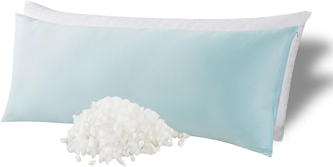 WhatsBedding Memory Foam Body Pillow with Cover, Long Bed Pillow for Adults | Zippered Removable Cooling Cover, Full Body Pillow for Adults, Long Pillow for Sleeping, Ideal for Hot Sleepers