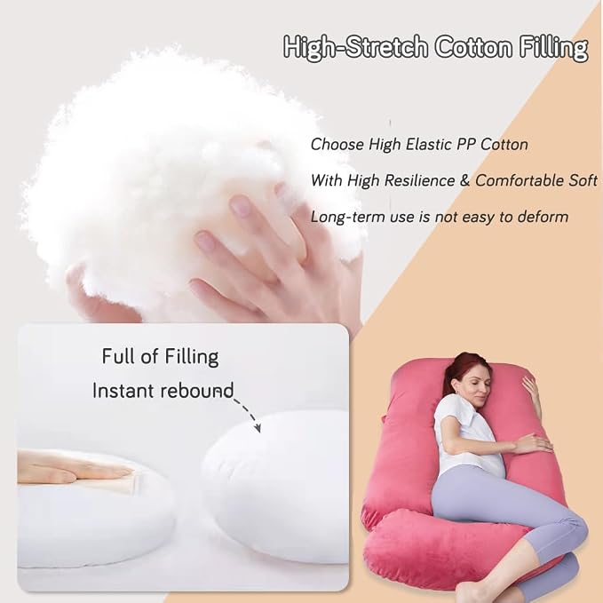 60 Inch Pregnancy Pillow for Sleeping (RED) | Extra Large U Shaped Body Pillow, Maternity Pillow for Pregnant Women