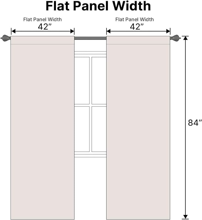 H.VERSAILTEX Blackout Curtains Thermal Insulated Window Treatment Panels Room Darkening Blackout Drapes for Living Room Back Tab/Rod Pocket Bedroom Draperies (2 Panels, Stone, 42 x 84 Inch)