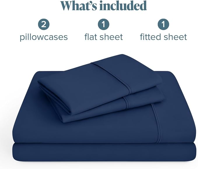 Bare Home Cal King Sheet Set - 1800 Ultra-Soft (California King, Dark Blue) | Deep Pockets 6 to 15 Inches, Breathable, Hypoallergenic, Hotel Luxury, Easy Fit, Soft, All-Season