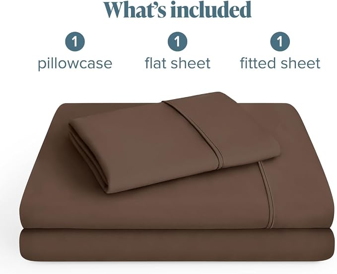 Bare Home Twin XL Sheet Set - 1800 Ultra-Soft (Twin XL, Cocoa) | Deep Pockets 6 to 15 Inches, Breathable, Hypoallergenic, Hotel Luxury, Easy Fit, Soft, All-Season