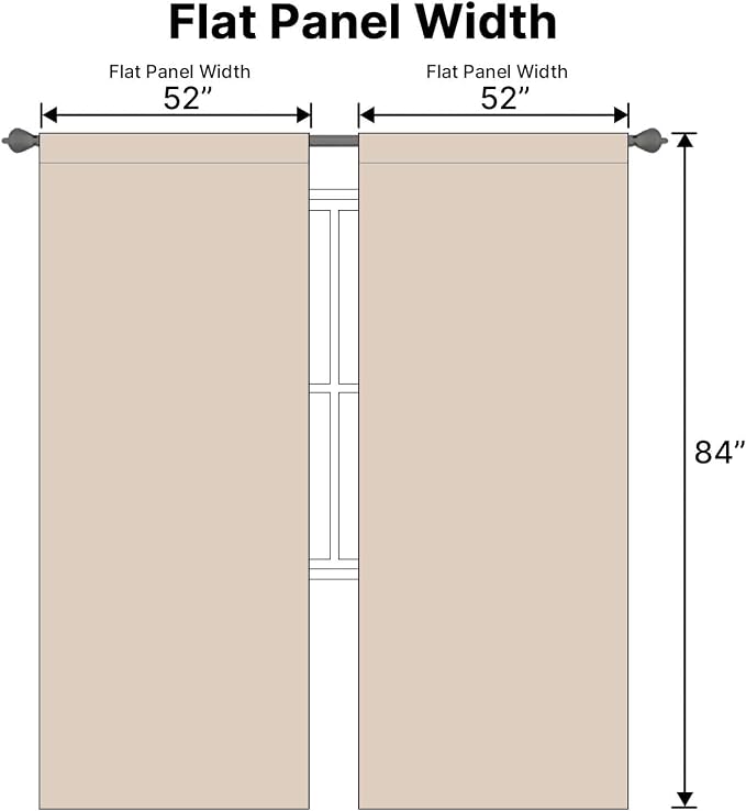 H.VERSAILTEX Blackout Curtains Thermal Insulated Window Treatment Panels Room Darkening Blackout Drapes for Living Room Back Tab/Rod Pocket Bedroom Draperies (2 Panels, Fog, 52 x 84 Inch)