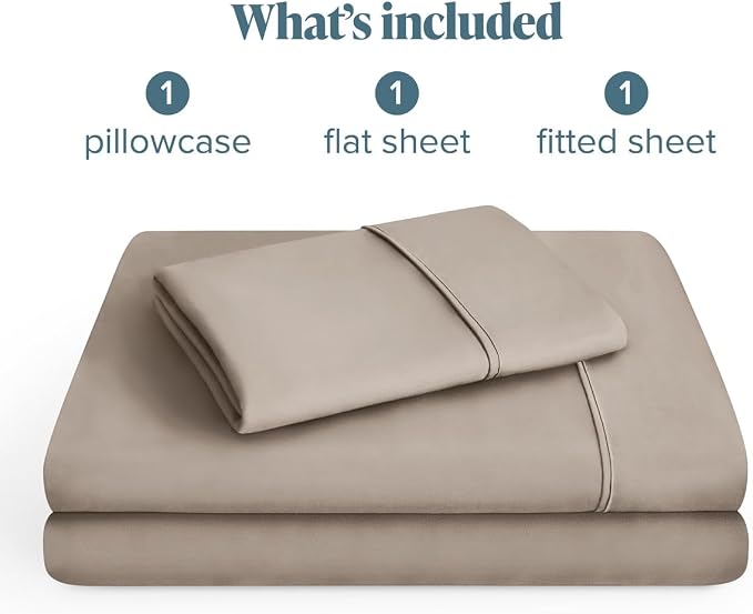 Bare Home Twin XL Sheet Set - 1800 Ultra-Soft (Twin XL, Khaki) | Deep Pockets 6 to 15 Inches, Breathable, Hypoallergenic, Hotel Luxury, Easy Fit, Soft, All-Season