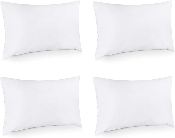 Utopia Bedding Throw Pillows, Decorative 12x16 Pillow Inserts, Set of 4 | Down alternative pillow insert with plush fluffy fill for beds sofas couches and chairs. Suitable for indoor outdoor use.
