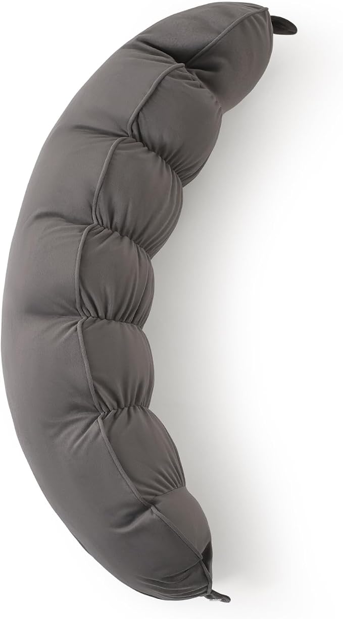 Peallow(Pat. Pend) – Long Round Body Pillow for Adults, Bolster Pillow for Sleeping, Soft and Supportive Pillow for Sleeping & Lumbar Support (Urban Grey, 39")