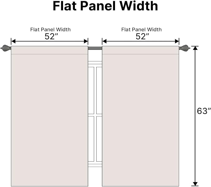 H.VERSAILTEX Blackout Curtains Thermal Insulated Window Treatment Panels Room Darkening Blackout Drapes for Living Room Back Tab/Rod Pocket Bedroom Draperies, 52 x 63 Inch, Stone, 2 Panels