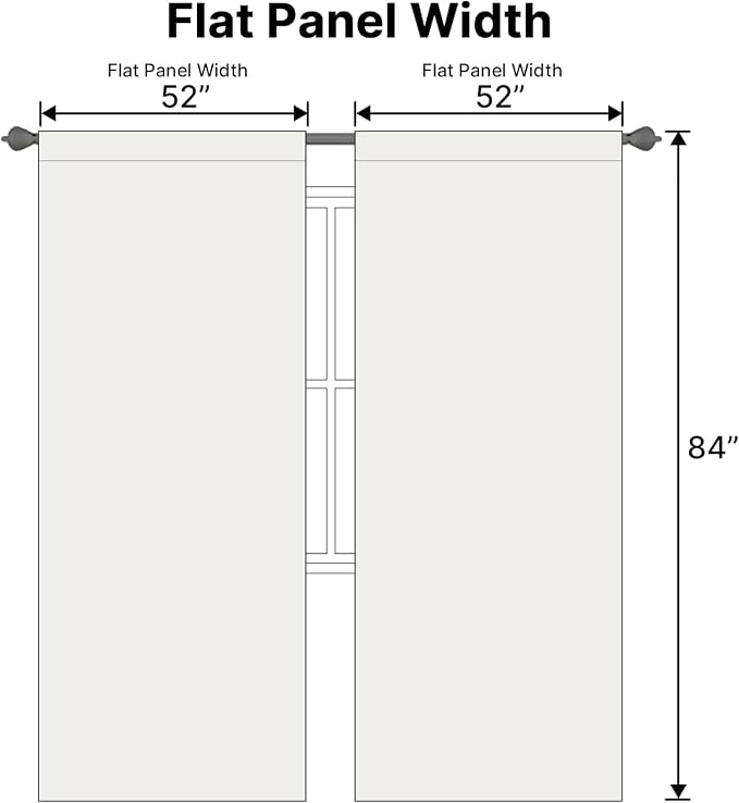 H.VERSAILTEX Blackout Curtains Thermal Insulated Window Treatment Panels Room Darkening Blackout Drapes for Living Room Back Tab/Rod Pocket Bedroom Draperies, 52 x 84 Inch, Ivory/Cream, 2 Panels