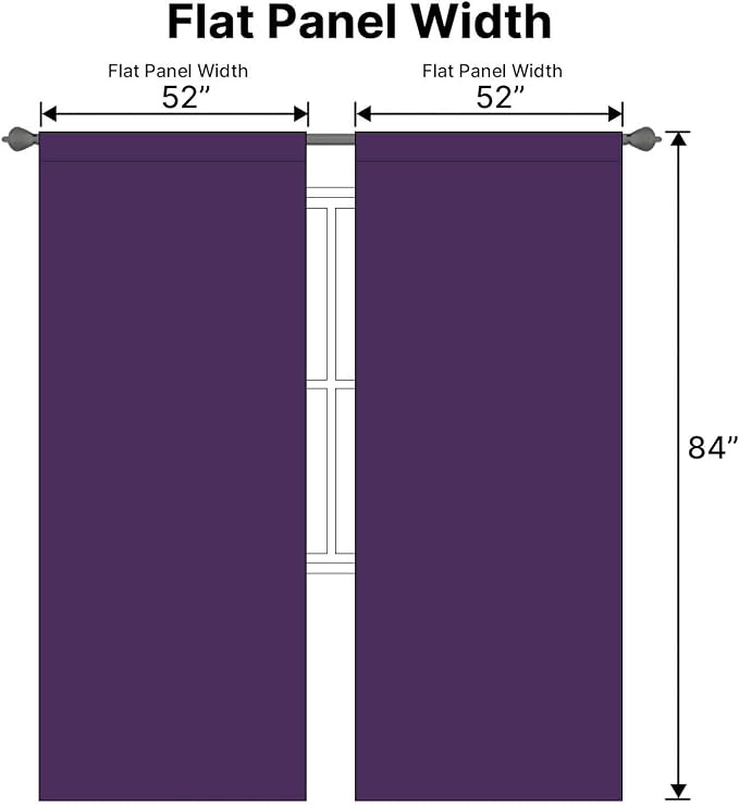 H.VERSAILTEX Blackout Curtains Thermal Insulated Window Treatment Panels Room Darkening Blackout Drapes for Living Room Back Tab/Rod Pocket Bedroom Draperies, 52 x 84 Inch, Plum Purple, 2 Panels