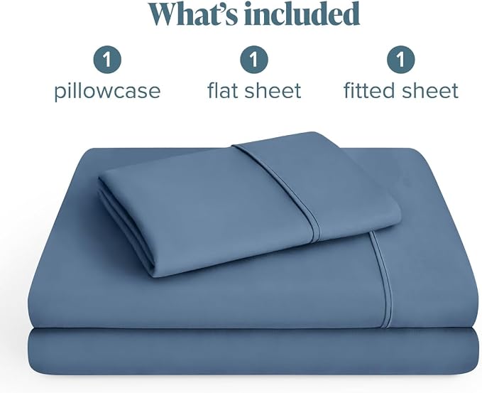 Bare Home Twin Sheet Set - 1800 Ultra-Soft (Twin, Coronet Blue) | Deep Pockets 6 to 15 Inches, Breathable, Hypoallergenic, Hotel Luxury, Easy Fit, Soft, All-Season
