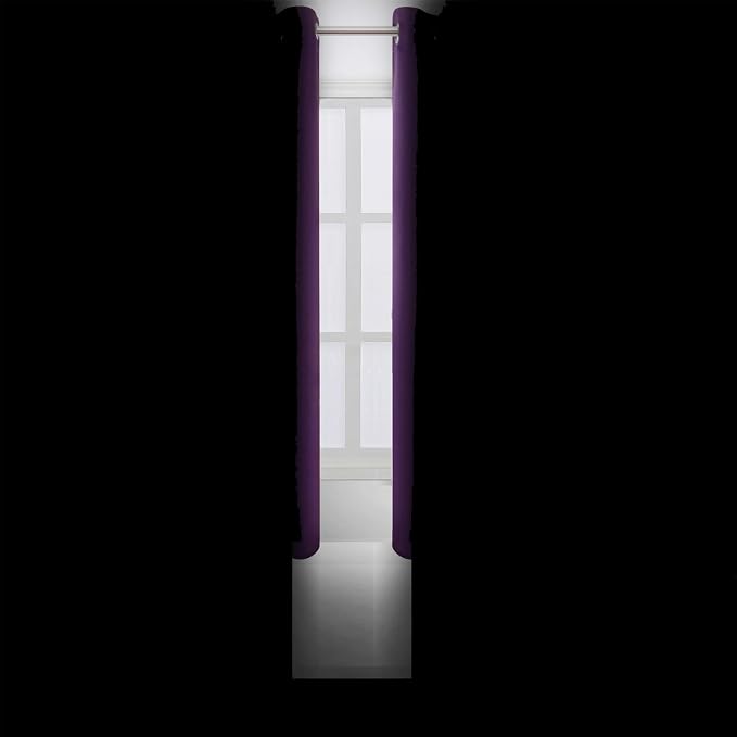 Blackout Curtains 66 x 72 Inch Long Purple Curtains Set of 2 Panels Room Darkening Curtains for Bedroom and Living Room