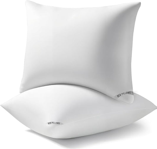 Piwaal Bed Pillows Queen Size 2 Pack, Soft Firm Support for Sleepers | Set of 2 queen pillows with down-alternative fill. Balanced soft & firm for back, stomach, or side sleeping positions.