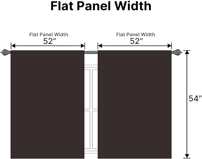 H.VERSAILTEX Blackout Curtains Thermal Insulated Window Treatment Panels Room Darkening Blackout Drapes for Living Room Back Tab/Rod Pocket Bedroom Draperies, 52 x 54 Inch, Chocolate Brown, 2 Panels
