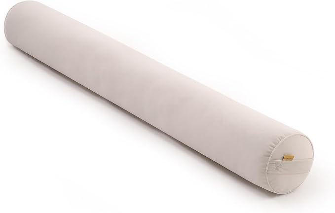 Body Pillow for Adults,Long Round Pillow,Big Cylindrical Pillow,Large Full Bolster Pillows for Side Sleepers (Misty White, 59"*7.87")