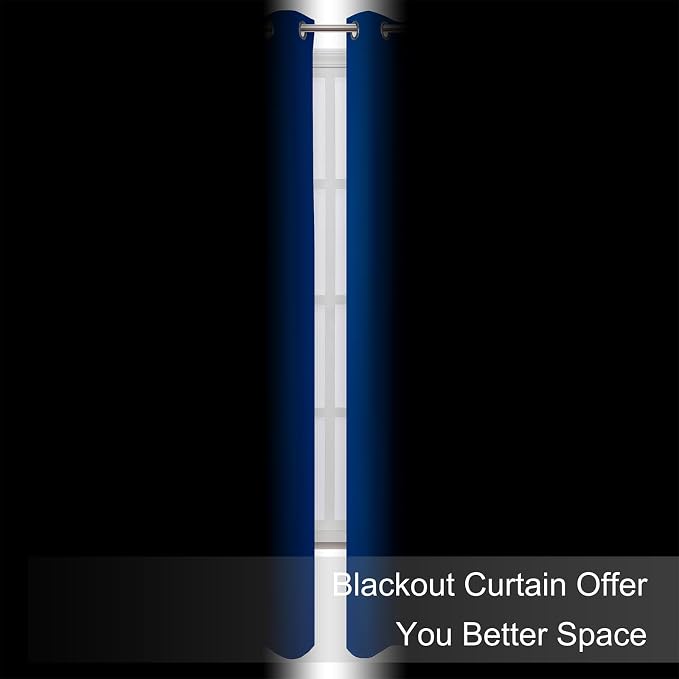 Royal Blue Thermal Blackout Curtains/42 x 84 Inch/Set of 2 Panels Room Darkening Curtains for Bedroom