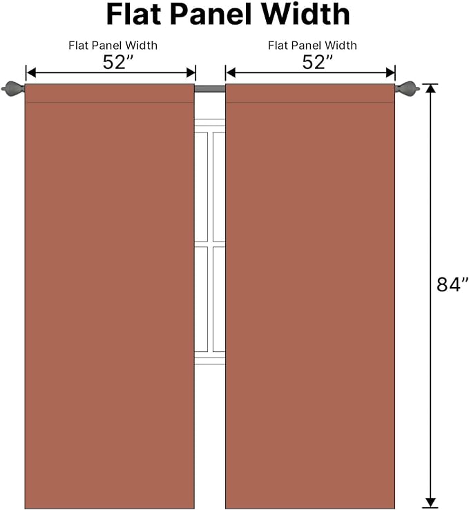 H.VERSAILTEX Blackout Curtains Thermal Insulated Window Treatment Panels Room Darkening Blackout Drapes for Living Room Back Tab/Rod Pocket Bedroom Draperies, 52 x 84 Inch, Orange, 2 Panels