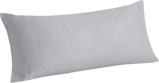 BEDELITE Body Pillow Pillowcase, Rayon from Bamboo, Silver Grey, 20"x54" | Cooling and Breathable Body Pillow Cover for Hot Sleepers & Night Sweats, Silky Soft Full Long Pillow Case, Envelope Closure
