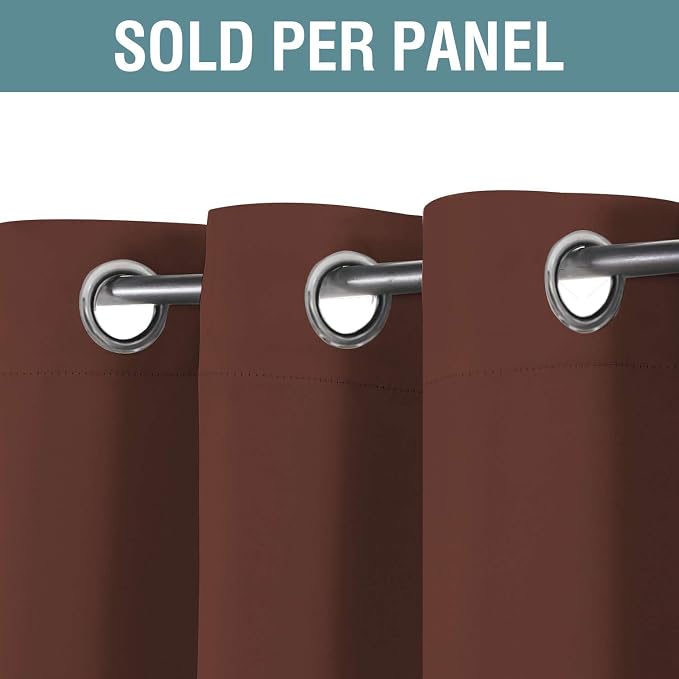 H.VERSAILTEX Blackout Curtain for Living Room Thermal Insulated Window Treatment Curtain Extra Long 63 inch Length Energy Saving Solid Grommet Top Blackout Drape, One Panel, Rust, 52" W x 63" L