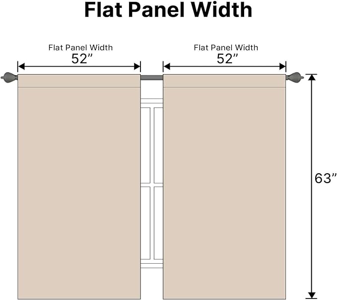 H.VERSAILTEX Blackout Curtains Thermal Insulated Window Treatment Panels Room Darkening Blackout Drapes for Living Room Back Tab/Rod Pocket Bedroom Draperies (2 Panels, Fog, 52 x 63 Inch)