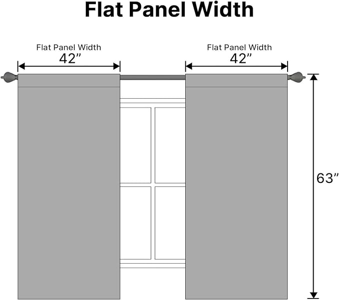 H.VERSAILTEX Blackout Curtains Thermal Insulated Window Treatment Panels Room Darkening Blackout Drapes for Living Room Back Tab/Rod Pocket Bedroom Draperies (2 Panels, Grey, 42 x 63 Inch)
