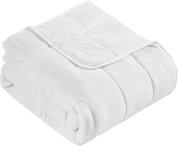 CuteKing Weighted Blanket - Weighted Blanket with Premium Glass Beads - Breathable Heavy Blanket for Comfortable Rest - Thick Blanket All Season (7lbs, 40"x60", White)