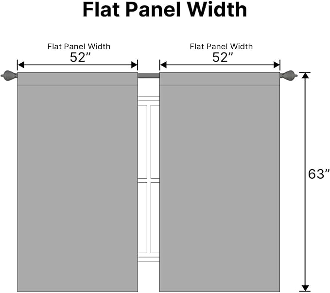 H.VERSAILTEX Blackout Curtains Thermal Insulated Window Treatment Panels Room Darkening Blackout Drapes for Living Room Back Tab/Rod Pocket Bedroom Draperies, 52 x 63 Inch, Grey, 2 Panels