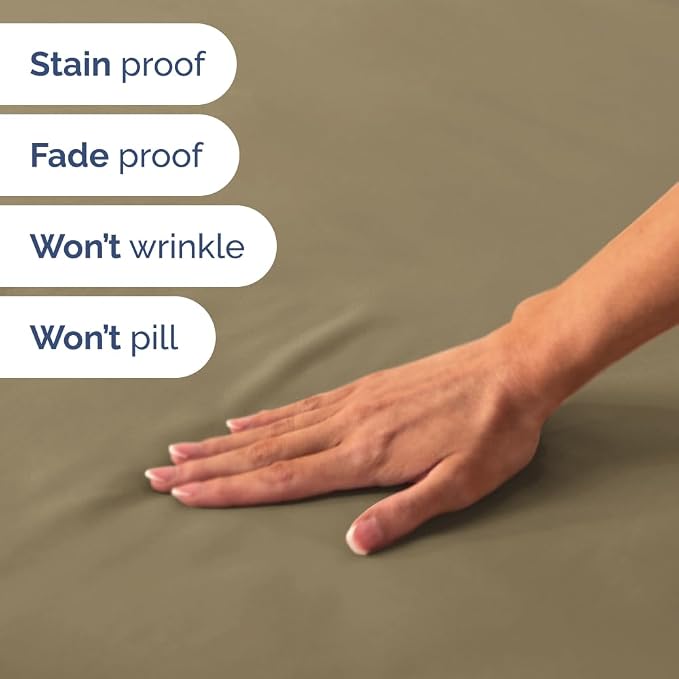 Short Queen Size 4 Piece Bed Sheet Set - RV Short Queen Sheets - Khaki | Ultra-Soft, Breathable & Cooling Bed Sheets Set with Deep Pockets, Hotel Luxury Bedding for Women & Men, Wrinkle & Fade Free