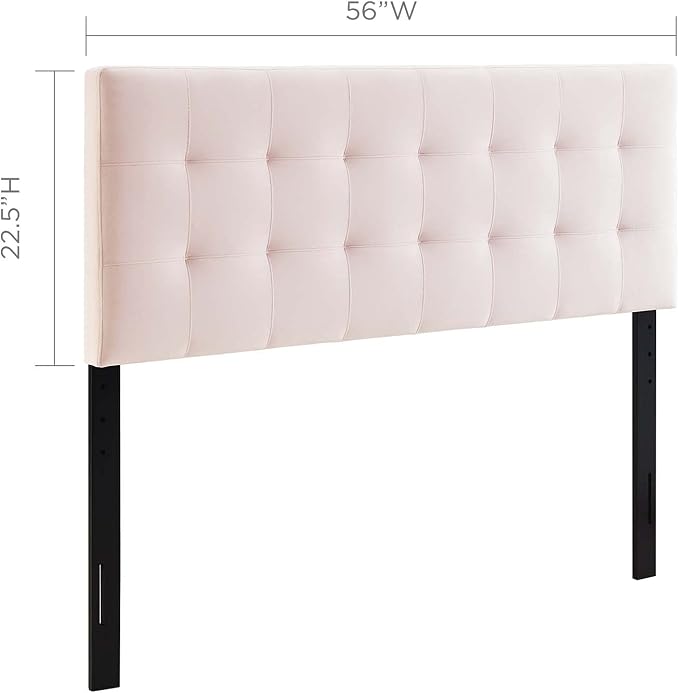 Modway Lily Biscuit Tufted Full Performance Velvet Headboard, Pink