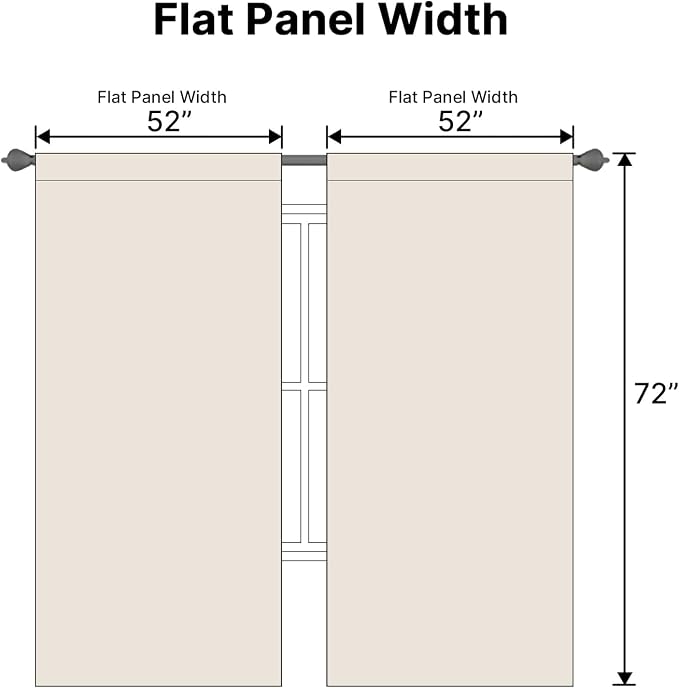 H.VERSAILTEX Blackout Curtains Thermal Insulated Window Treatment Panels Room Darkening Blackout Drapes for Living Room Back Tab/Rod Pocket Bedroom Draperies (2 Panels, Natural, 52 x 72 Inch)