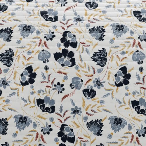 Merit Linens 3 Piece Quilt Set - Super Soft - Lightweight - All Season Quilted Coverlet - Timeless Patterns - Full/Queen Light Blue