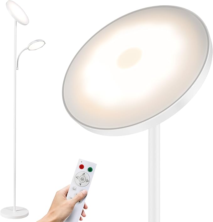 SUNMORY Floor Lamps for Living Room，LED Standing Lamp with Remote Control | 48W/4200LM Super Bright, 69" Tall Floor Lamp with Stepless Dimmable, Modern Torchiere Reading Lamp for Bedroom, Office