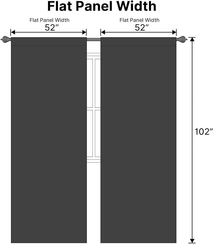 H.VERSAILTEX Blackout Curtains Thermal Insulated Window Treatment Panels Room Darkening Blackout Drapes for Living Room Back Tab/Rod Pocket Bedroom Draperies, 52 x 102 Inch, Charcoal Gray, 2 Panels