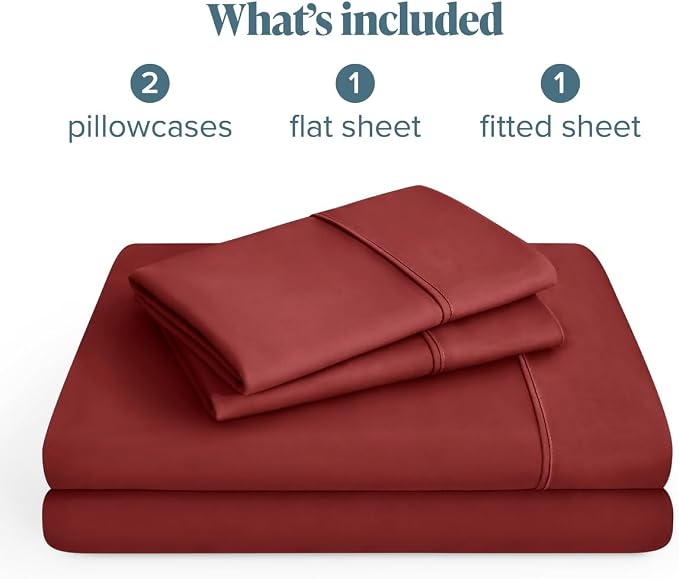 Bare Home King Sheet Set - 1800 Ultra-Soft (King, Rosewood) | Deep Pockets 6 to 15 Inches, Breathable, Hypoallergenic, Hotel Luxury, Easy Fit, Soft, All-Season