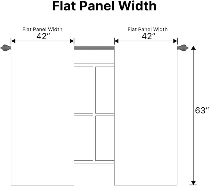 H.VERSAILTEX White Curtains Thermal Insulated Window Treatment Panels Room Darkening Privacy Assured Drapes for Living Room Back Tab/Rod Pocket Bedroom Draperies, 42 x 63 Inch, 2 Panels