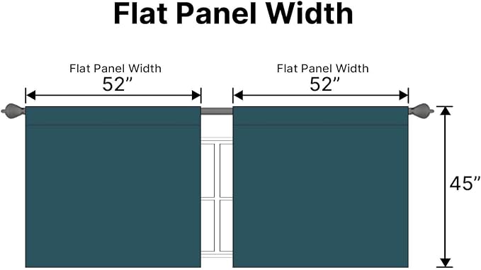 H.VERSAILTEX Blackout Curtains Thermal Insulated Window Treatment Panels Room Darkening Blackout Drapes for Living Room Back Tab/Rod Pocket Bedroom Draperies, 52 x 45 Inch, Dark Teal, 2 Panels