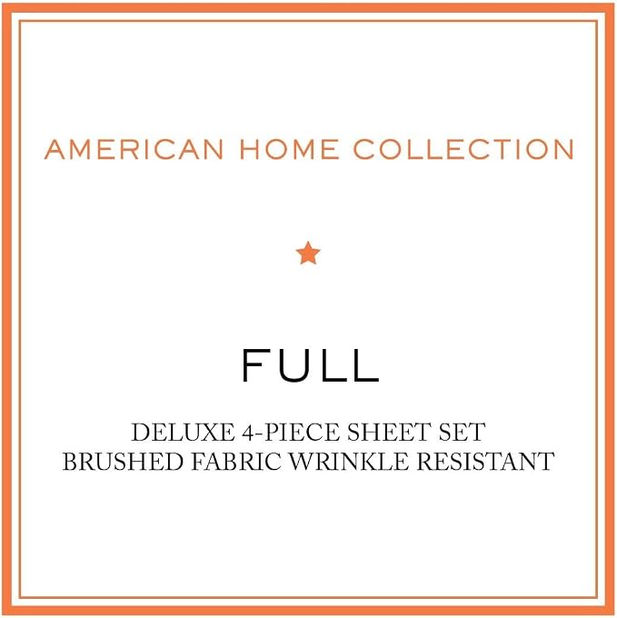 American Home Collection Full Size Sheet Set - Ultra-Soft Microfiber 15-Inch Deep Pocket - Wrinkle Free and Fade Resistant (Misty Blue)