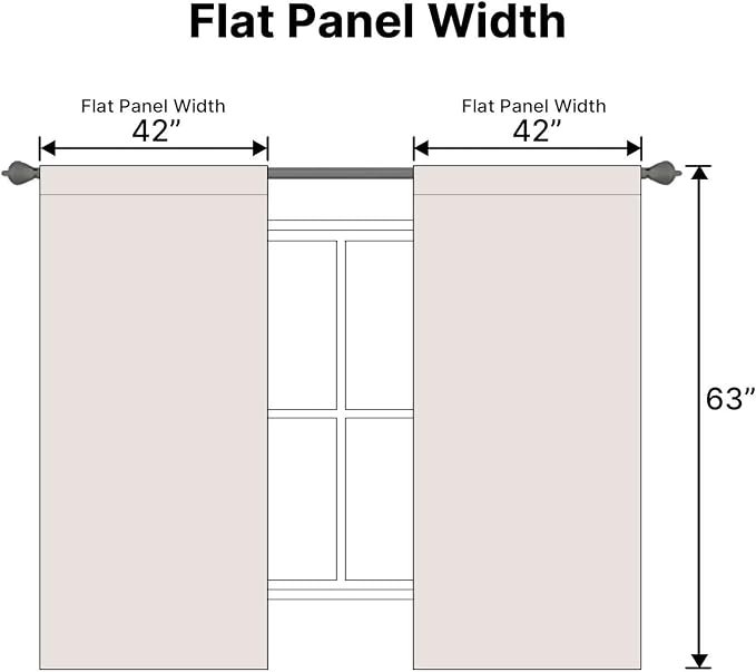 H.VERSAILTEX Blackout Curtains Thermal Insulated Window Treatment Panels Room Darkening Blackout Drapes for Living Room Back Tab/Rod Pocket Bedroom Draperies (2 Panels, Stone, 42 x 63 Inch)