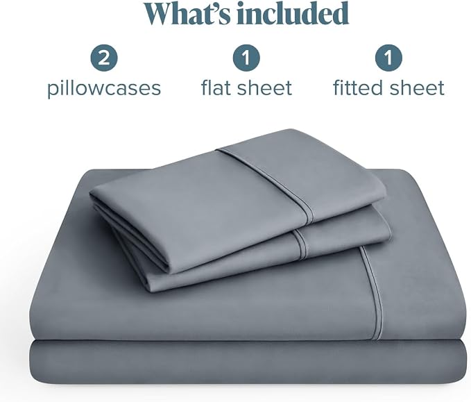 Bare Home Full Sheet Set - 1800 Ultra-Soft (Full, Steel Blue) | Deep Pockets 6 to 15 Inches, Breathable, Hypoallergenic, Hotel Luxury, Easy Fit, Soft, All-Season
