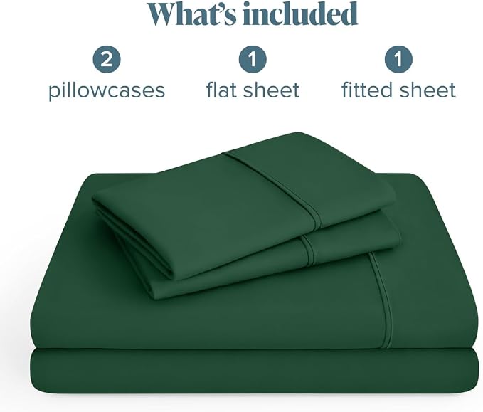 Bare Home Full Sheet Set - 1800 Ultra-Soft (Full, Forest Green) | Deep Pockets 6 to 15 Inches, Breathable, Hypoallergenic, Hotel Luxury, Easy Fit, Soft, All-Season