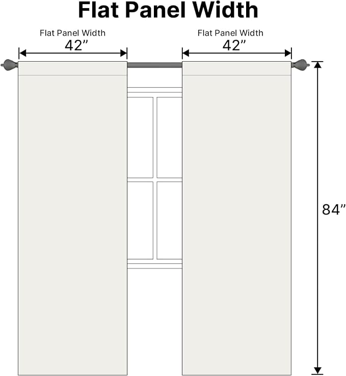 H.VERSAILTEX Blackout Curtains Thermal Insulated Window Treatment Panels Room Darkening Blackout Drapes for Living Room Back Tab/Rod Pocket Bedroom Draperies (2 Panels, Ivory/Cream, 42 x 84 Inch)