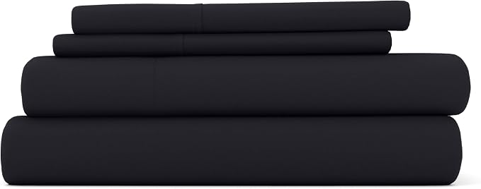 Linen Market Bed Sheets for California King Size Bed (Black) - Sleep Better Than Ever with These Soft and Cooling California King Sheets - Deep Pocket Fits 16" Thick Beds - 4 Piece Cal Sheet Set